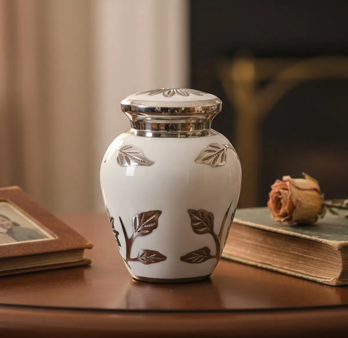 eSplanade Urne funéraire Memorials Conteneur Jar Pot | Urnes en métal | Urnes funéraires | Urne commémorative (sculptée en Blanc)…