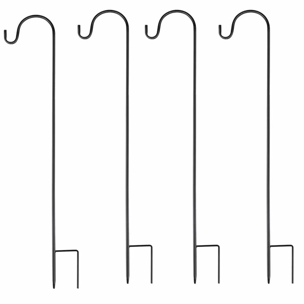 Crochets de Berger pour Jardin, 4pcs 90cm, Crochets et suspensions pour plantes, Berger Crochet, Pieu Plante Cintre à fleurs Lanterne, Lampes solaires, Lumières de Noël, Décoration de Mariage