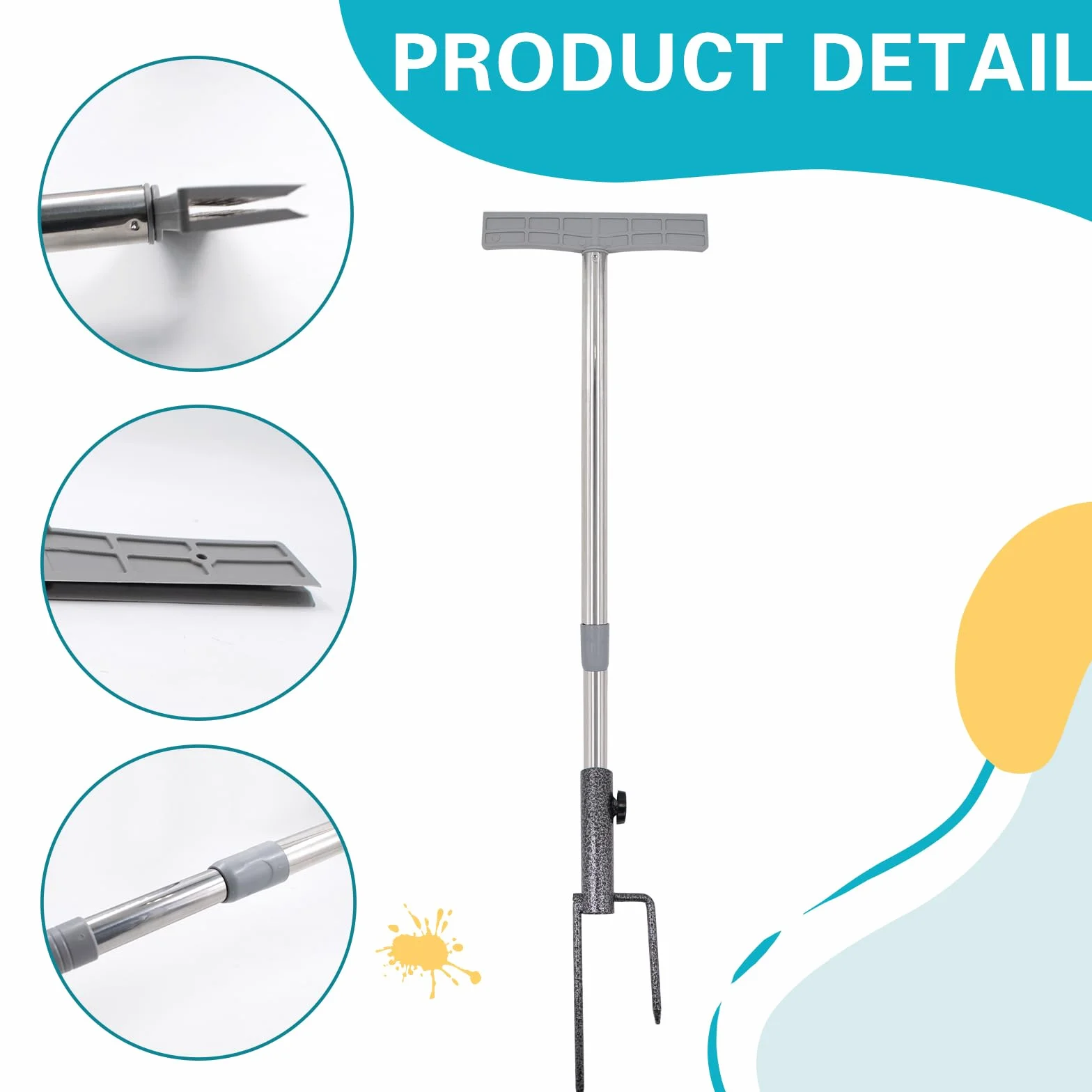 Lot de 2 piquets de signalisation pour panneaux avec piquet en métal pour panneaux de jardin - Support télescopique de 52 à 78 cm - Pour jardin, cour, pelouse
