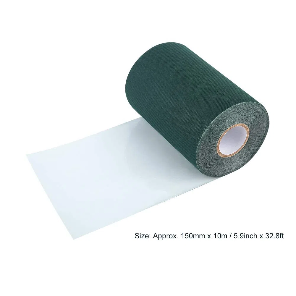 Tyenaza Adhésif de Gazon Artificiel de Bande d'herbe pour Les Sections de Couture de Bande synthétique de Bande de pelouse de Tapis d'herbe de Bande adhésive d'herbe 2 Couleurs 150mm * 10m(Vert)