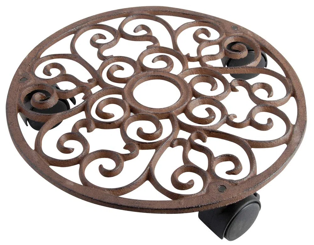Esschert TG39 Fallen Fruits Chariot Rond pour Plantes Marron