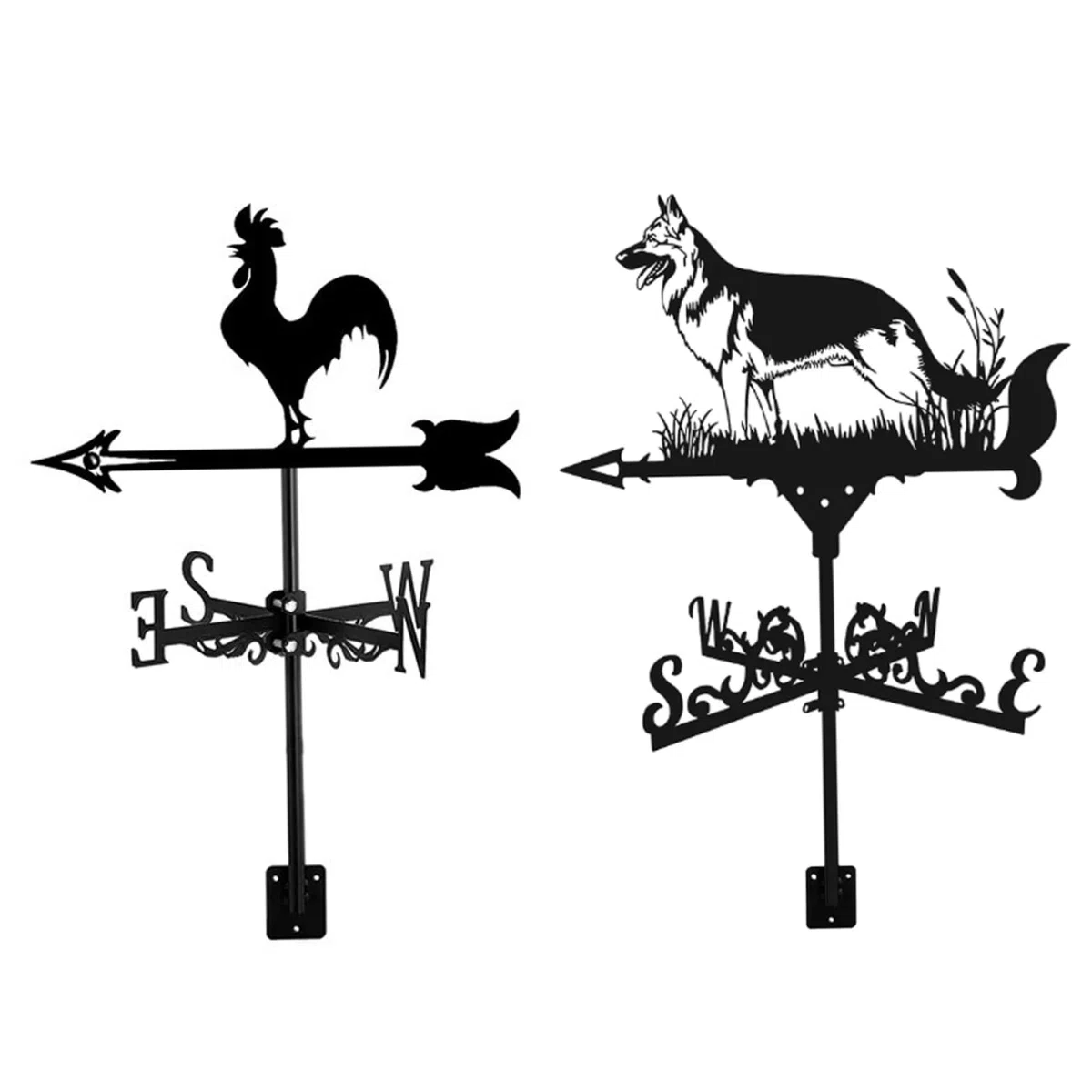 Girouette de toit décorative en forme d'animal - 33 x 55,9 cm - Indicateur de direction du vent pour cour, jardin, ferme, berger