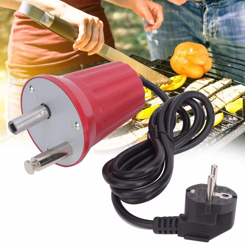 Moteur de Rôtissoire, Moteur électrique pour Brochette de Barbecue, Moteur Tourne Broche BBQ Rotateur Gril, avec 1.5m Câble, pour Barbecue, Grill, Pique-Nique, 220 V