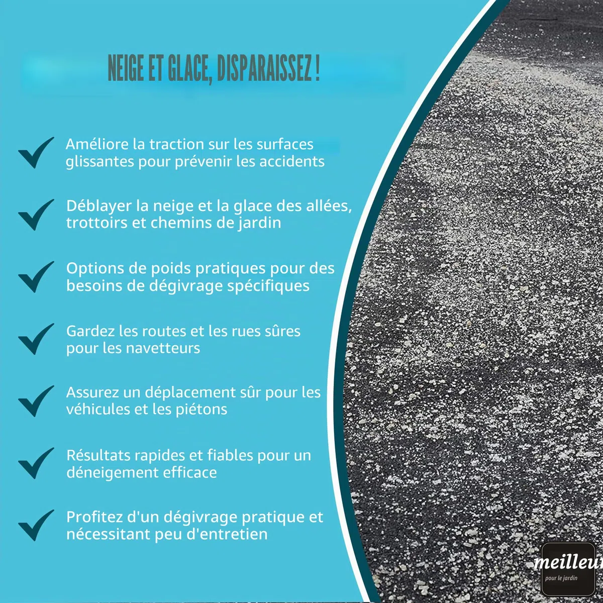 Sel de voirie 25 kg | sel de déneigement élégant et unique | sel pour verglas | sel pour neige et glace | sac de 25 kg efficace | rapide et attractif pour un hiver sûr