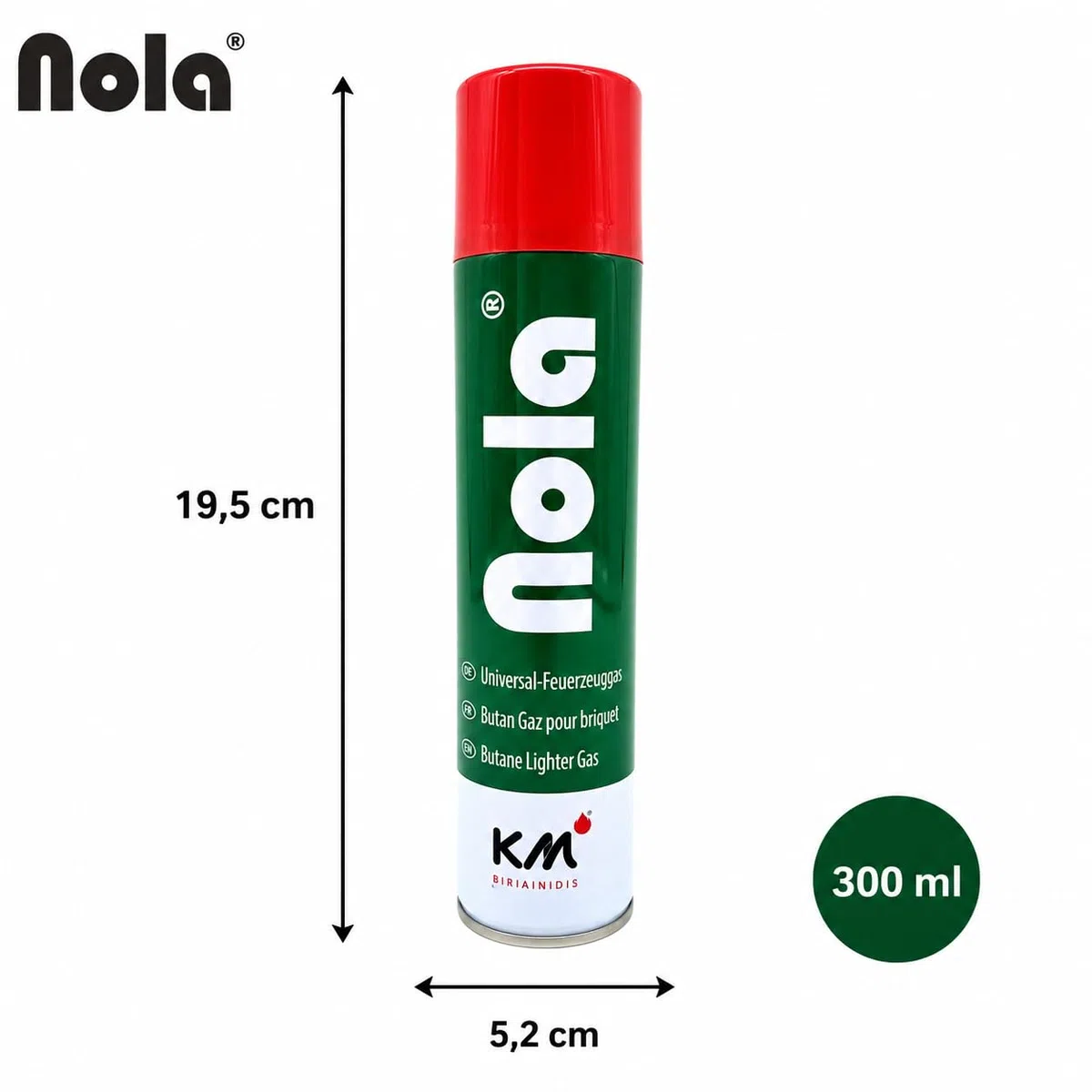 NOLA Gaz universel pour briquets et brûleurs à flambe - Qualité supérieure - Butane - Idéal pour tous les modèles 703 - 12 x 300 ml