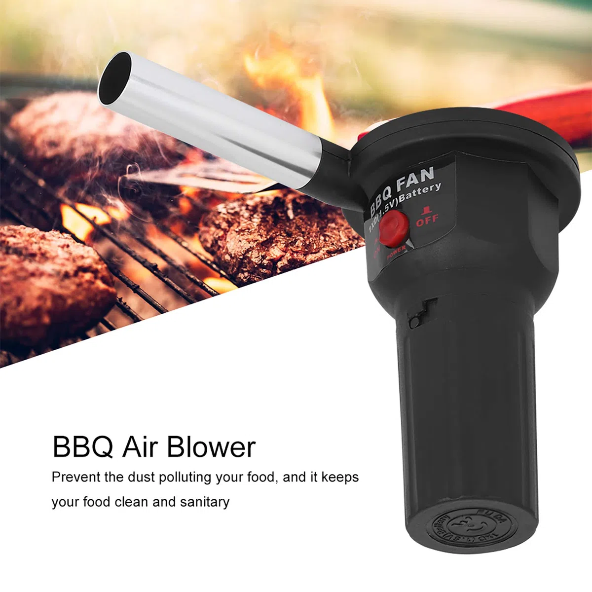 Souffleur d'Air BBQ 5V USB - Ventilateur de Poche Électrique pour Barbecue et Pique-Nique