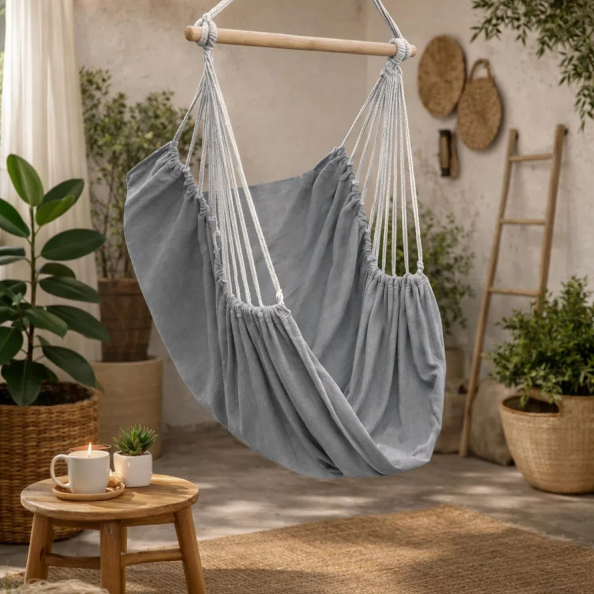 Linxor - Chaise hamac Suspendue avec système d'attaches - Plusieurs Coloris Disponibles