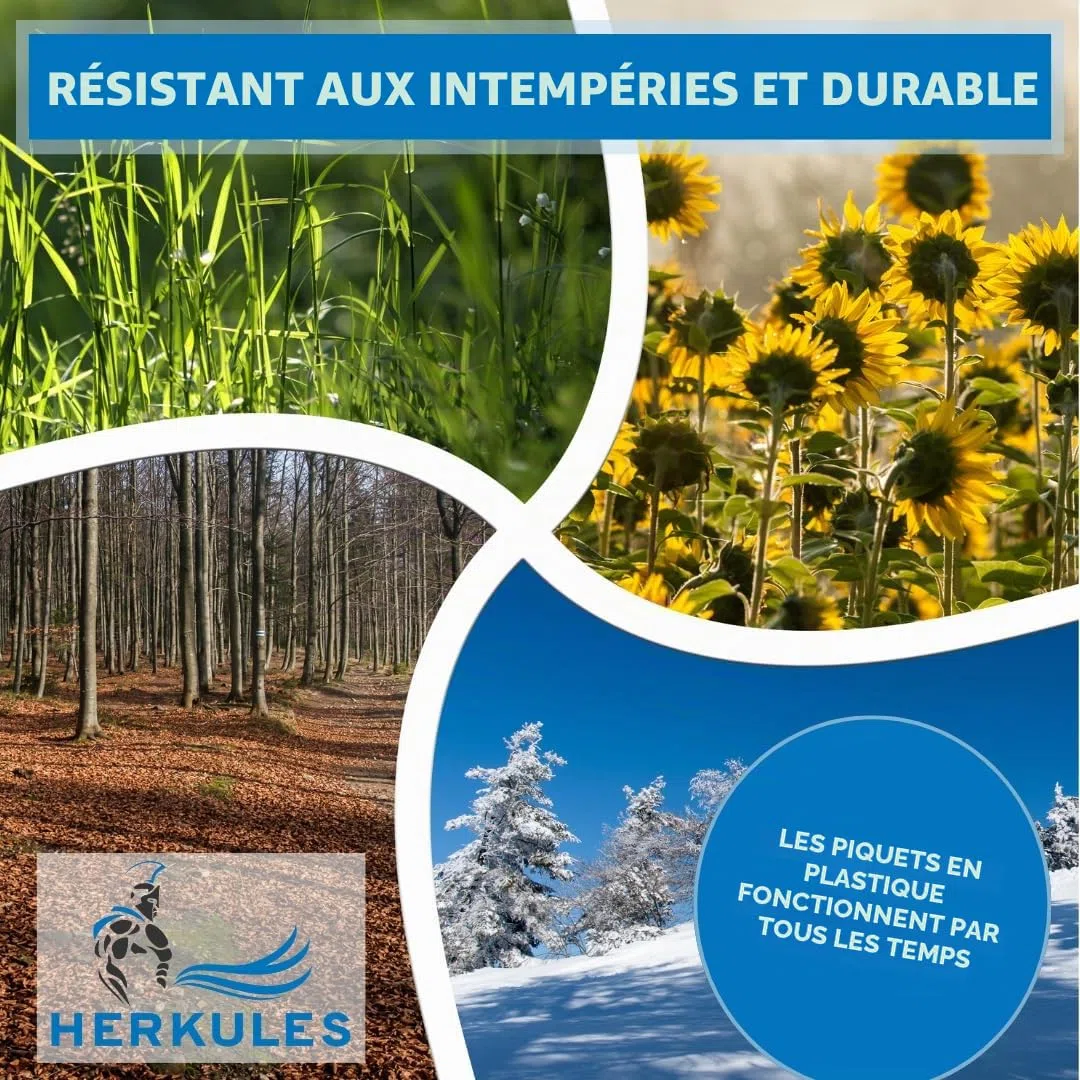 Farmland Herkules Lot de 10 piquets de clôture intelligents en plastique robuste pour le jardin 75 cm pour protéger contre les prédateurs
