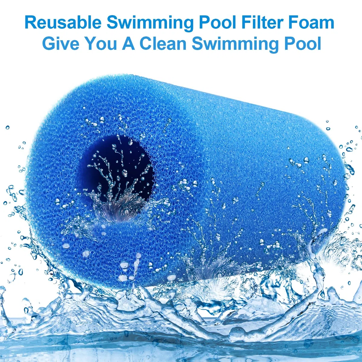 S-Union Éponge Filtrante ,Cartouche Filtres en Mousse RéUtilisable et Lavable, pour Intex Type A Piscine, Aquarium, Spa(6 Pièces)