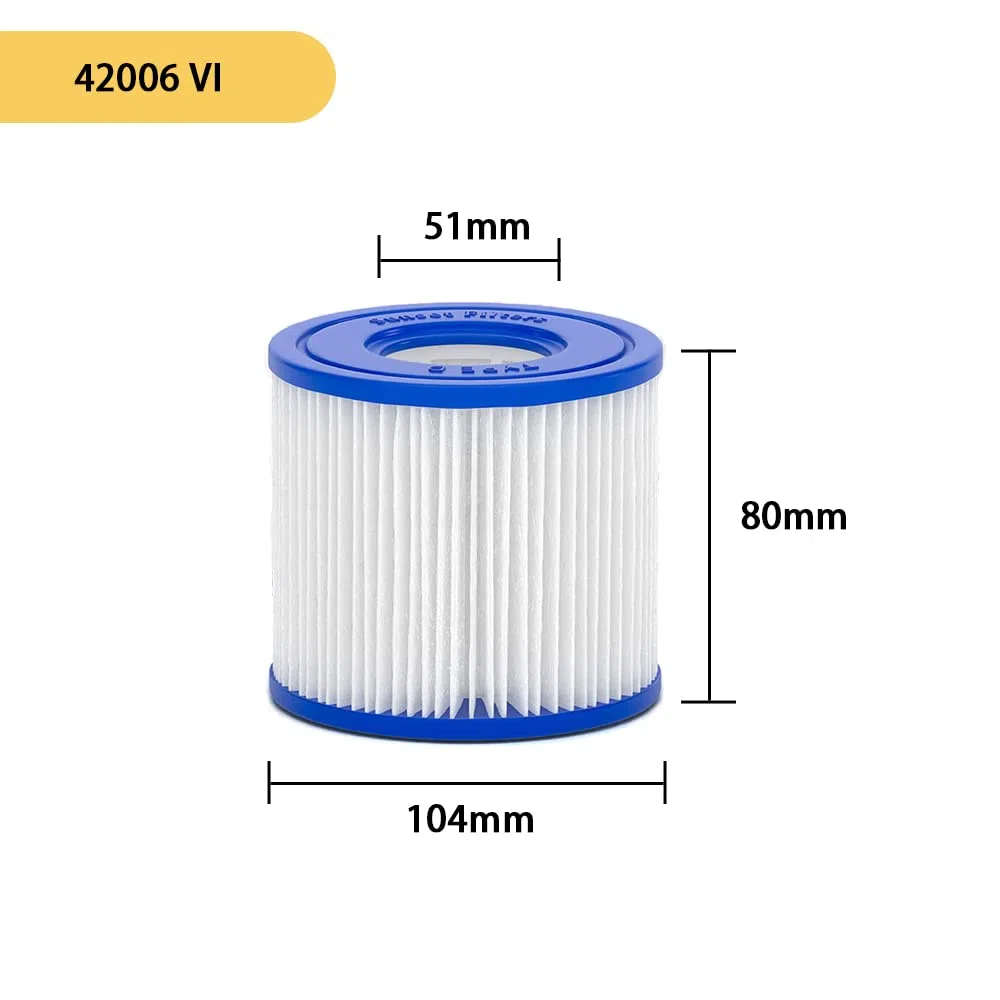 Cartouche Filtrante Type VI, Filtre Piscine pour Lay-Z-Spa Miami, Palm Springs, Monaco, Vegas & Paris, Compatible avec Bestway 58323 & SaluSpa 90352E, Lot de 4