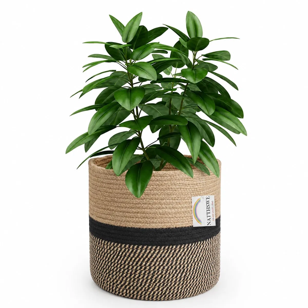 Pot de Fleurs de avec Doublure, Panier à Plantes d'intérieur en Tissu pour Pots à Fleurs de 23cm Corde de Coton Jute Pot à Plantes Décoration de la Maison