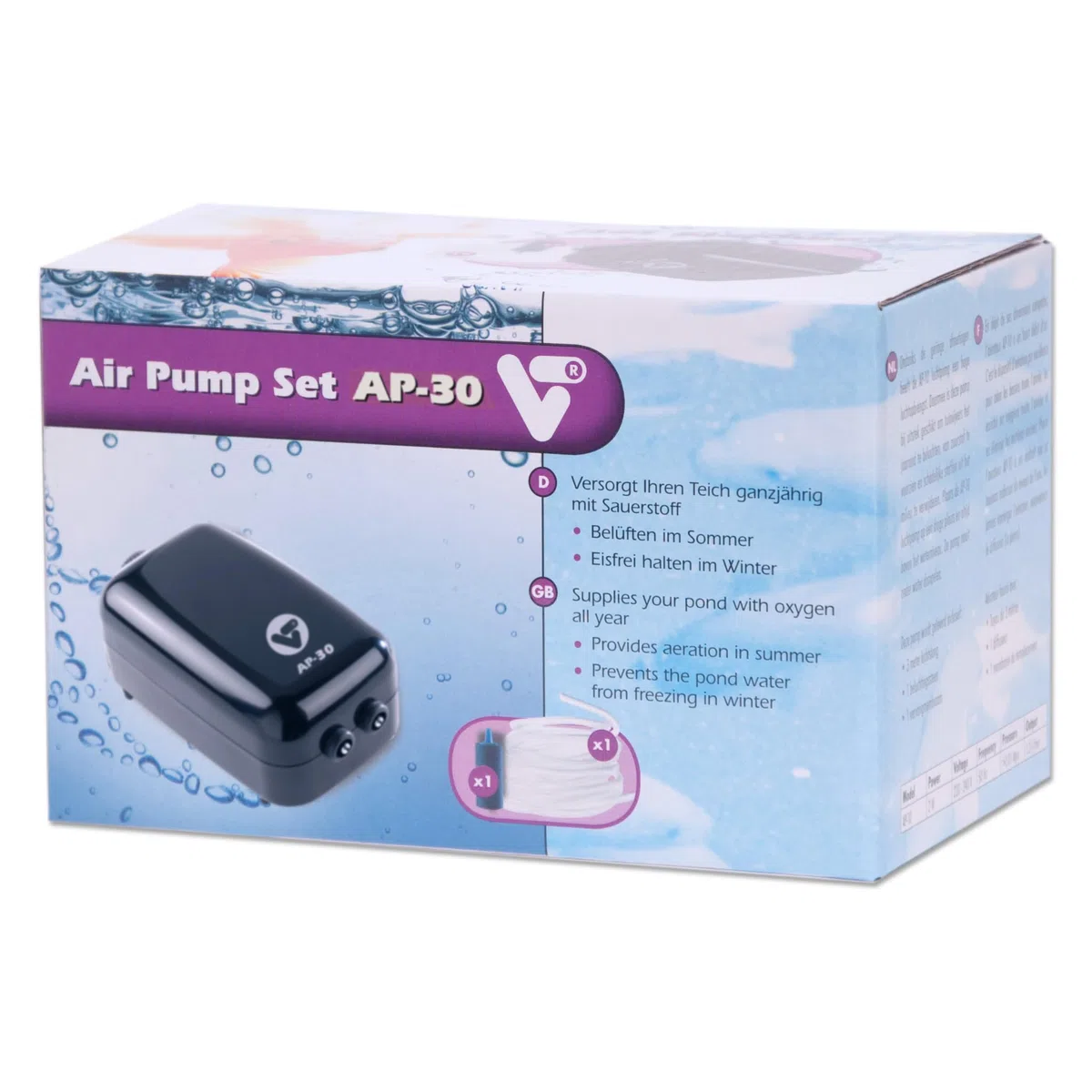 VT, aérateur complet pour bassin d'agrément, Air Pump Set AP-10, 145050