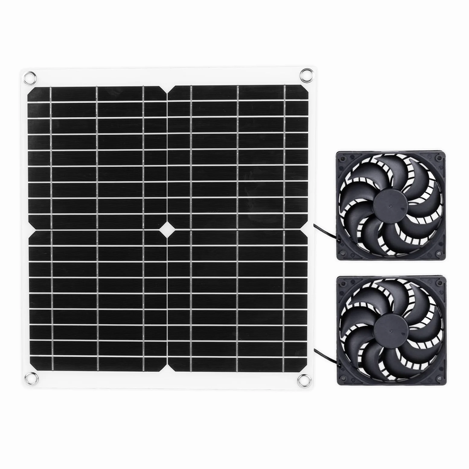 Ventilateur double panneau solaire 12 W, ventilateur d'extraction solaire, ventilateur solaire pour animaux de compagnie, serres, abris de jardin, ventilateur d'admission ou d'extraction