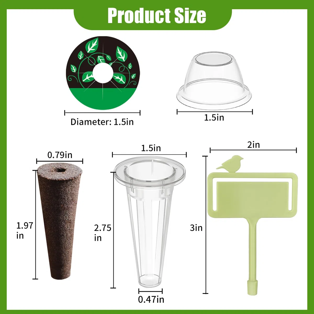 Kit de 84 capsules hydroponiques avec 12 paniers de culture, 12 éponges de culture, 12 dômes de culture, 12 étiquettes de plantes et 36 étiquettes autocollantes pour la plupart des systèmes de