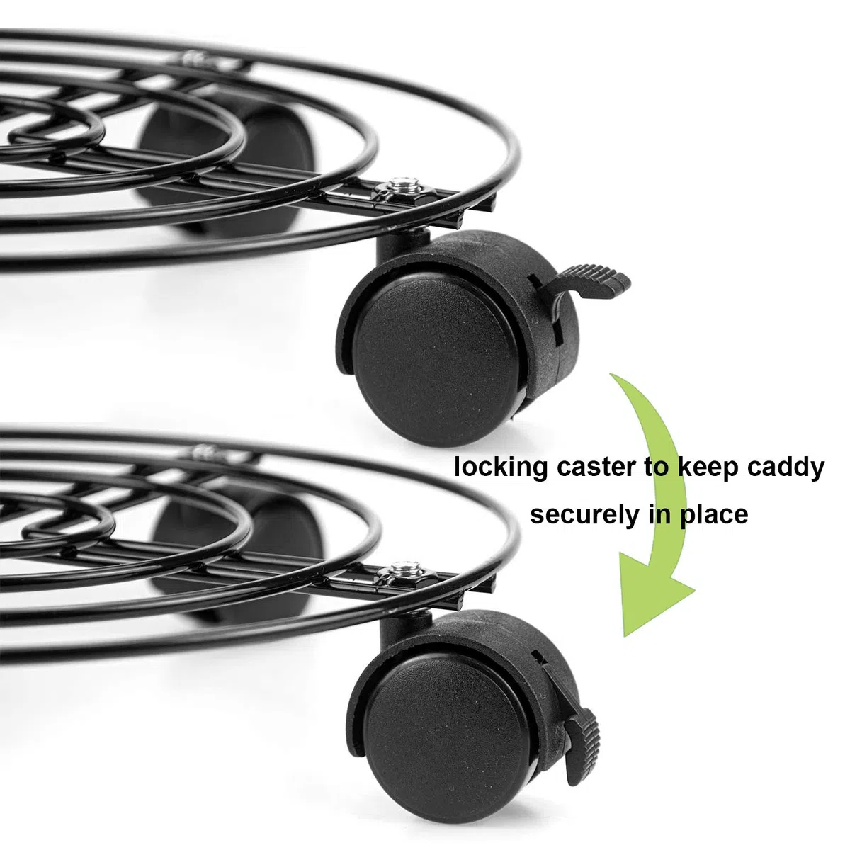 Tosnail 3Pcs Chariot de Plantes métal avec roulettes, 26.6 cm, Porte Plante pour l'intérieur, Support Roulant de Pot, Capacité de Charge 40 kg