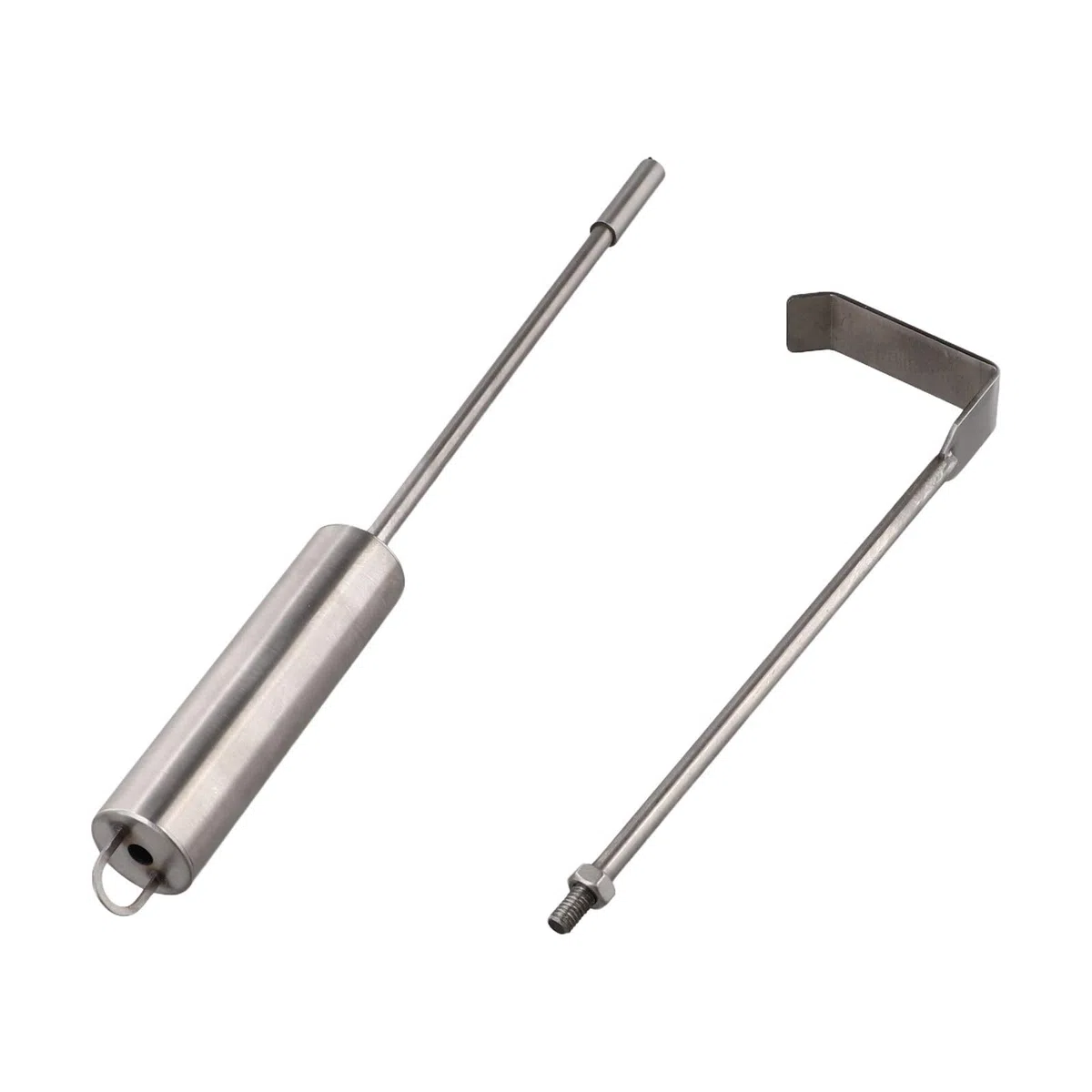 EasyByMall Râteau à cendres de barbecue en acier inoxydable pour Kamado Joe, barbecue à charbon et poêle à bois, 45,7 cm pour enlever efficacement les cendres