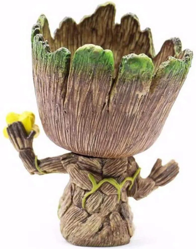SLOCME Pot de fleurs Groot – Les Gardiens de la Galaxie pour pot à stylo, décoration de bureau, pot de fleurs avec trou de drainage