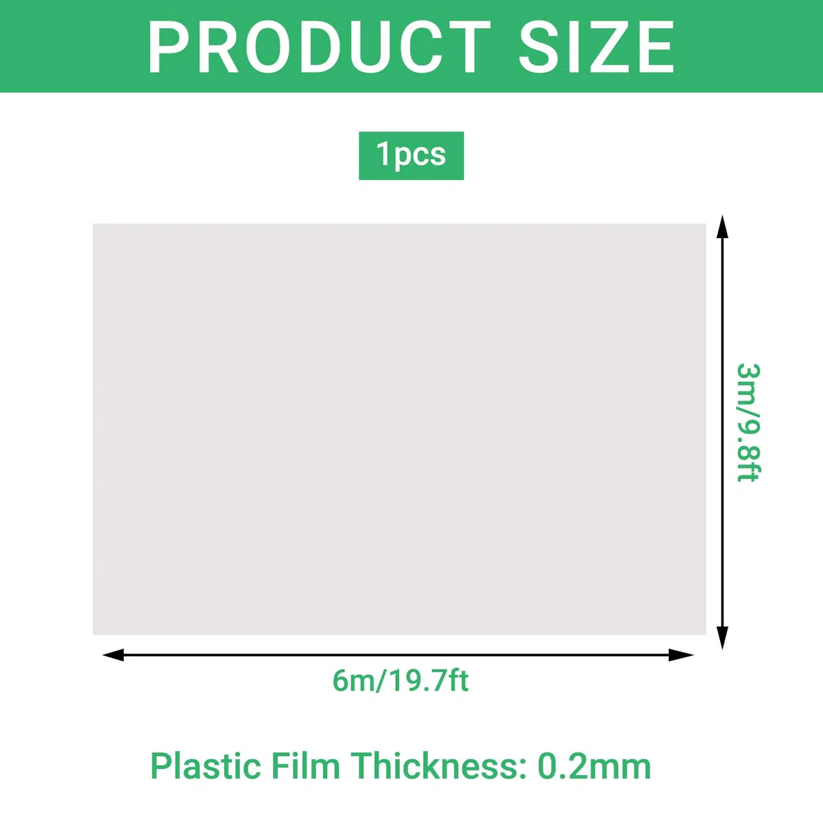DAZZTIME 3x6M Bâche de Protection en Polyéthylène,Film à Effet De Serre,Bache Plastique Transparente,Résistant Couverture de Polytunnel,pour Protection Serre de Plante de Jardin(200Mu/1000G)
