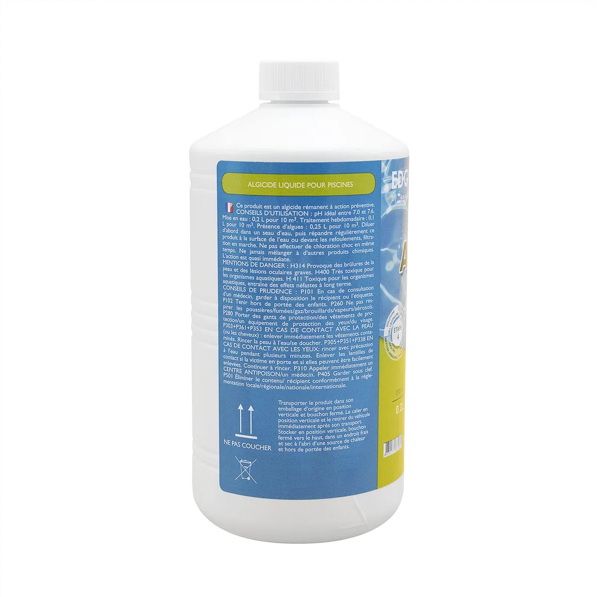 EDG by AQUALUX Anti-ALGUES PRÉVENTIF Liquide - 1L | Anti Algues Préventif + 10 Tests HPS OFFERTS 6 en 1