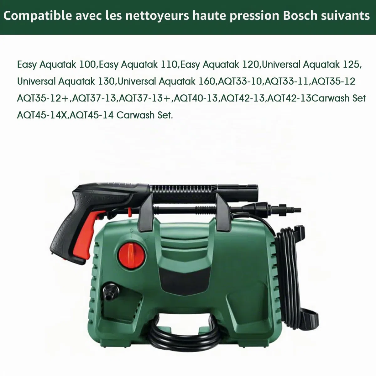 YUET 5M Tuyau à Haute Pression Flexible avec Raccord Connecteur Rapide de Nettoyeur Haute Pression pour Bosch AQT Aquatak Accessoire Tuyau de Rechange de Nettoyage d'eau