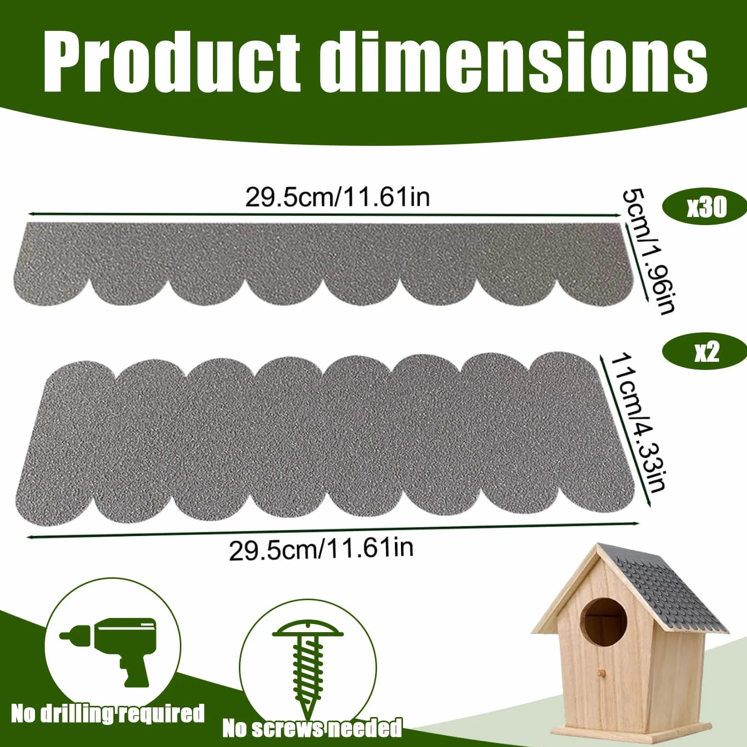 Mini Bardeaux de Toit Auto-adhésifs, 32 Pcs Feutre De Toiture Autocollant, Bardeau de Toit Auto-Adhésif, Mini Tuiles de Toiture pour Abri de Jardin, Bardeau Toit Imperméabilité pour Toits de Nichoirs