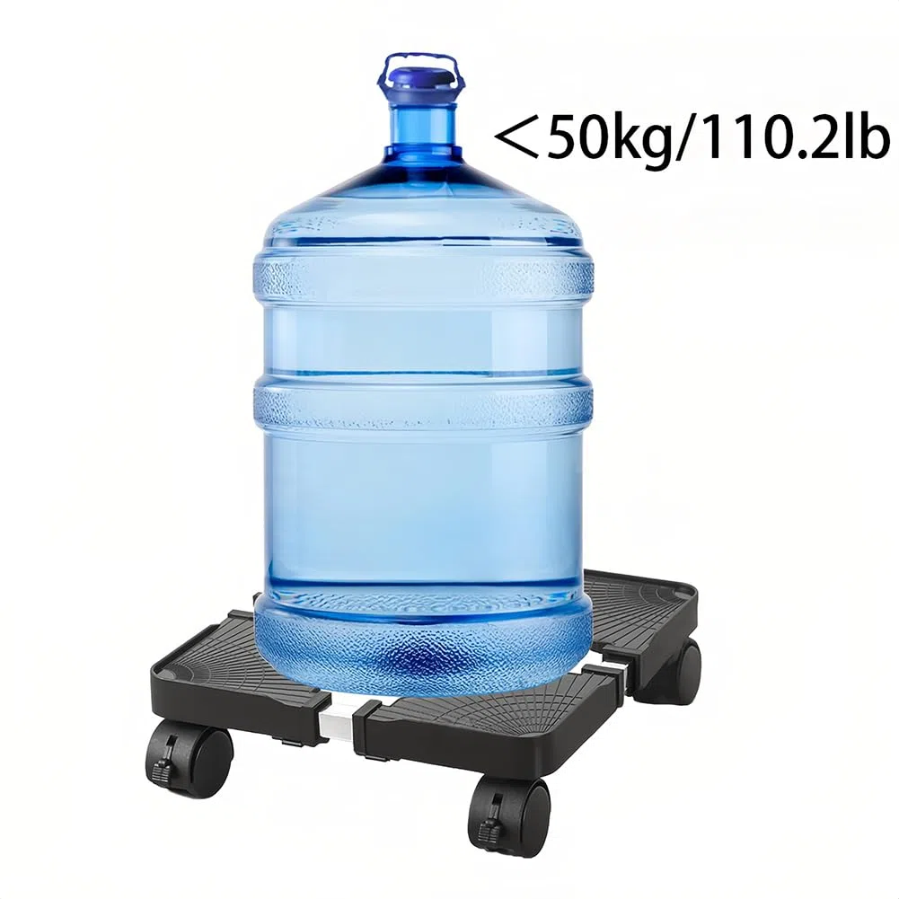 Support à Plantes avec roulettes Réglable, Base Verrouillables Roulante pour Pots Lourds Jardin et Extérieur Intérieur Chariot Transporteur pour Fleurs Réfrigérateur ou Poubelle Charge 50 kg