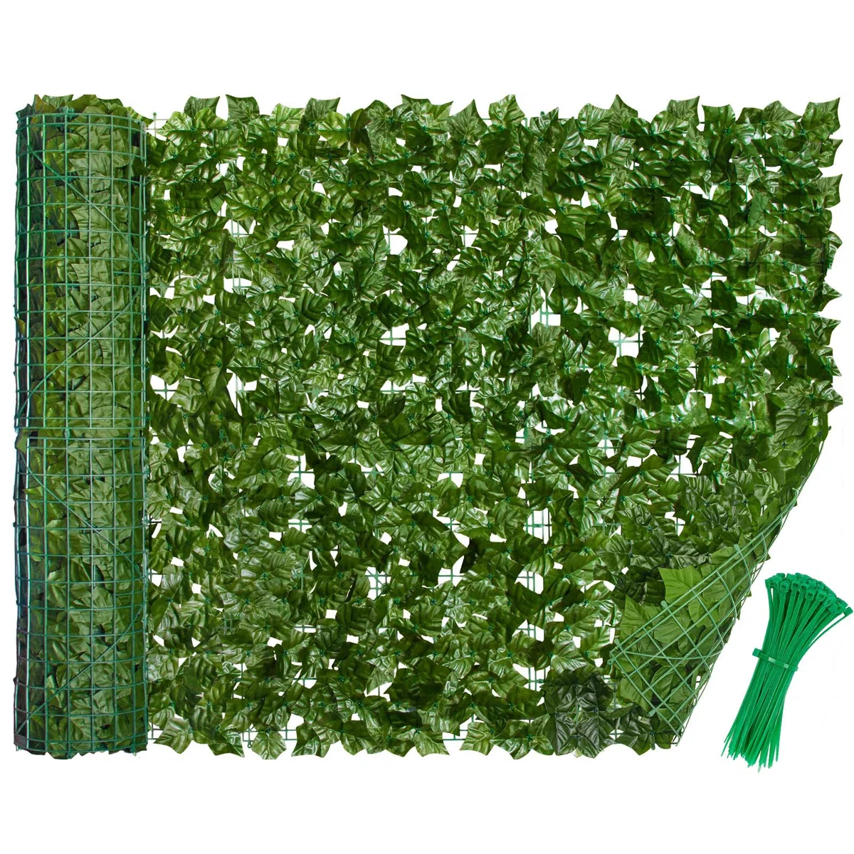LEVESTE Fausse haie pour clôture, 300 x 100 cm, clôture de Jardin extérieur, Brise-Vue Balcon, Couverture de Garde-Corps de Balcon, Maille avec Fausses Feuilles d'extérieur, 40 Colliers Verts offerts