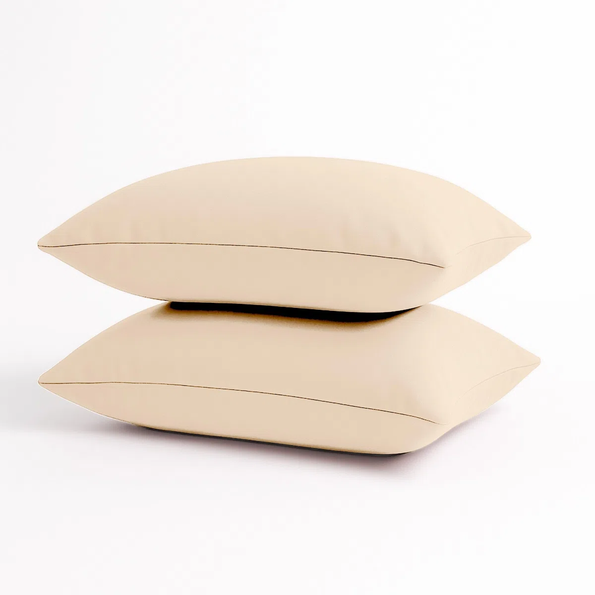 Coussin de décoration extérieur 60x35 cm, Lot de 2 – Déhoussable, déperlant, Anti-UV, pour Fauteuil ou canapé de Jardin – Beige