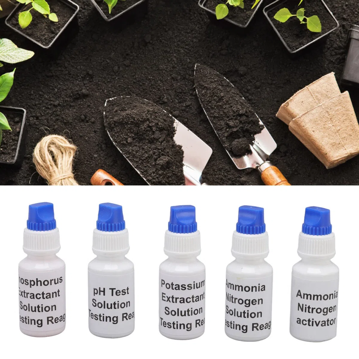 Kit de Test de Sol PH NPK, Mesure Rapide, Conception Universelle, Facile à Utiliser, Kit Complet, Largement Applicable pour Les Fleurs, Les Légumes, Les Arbres