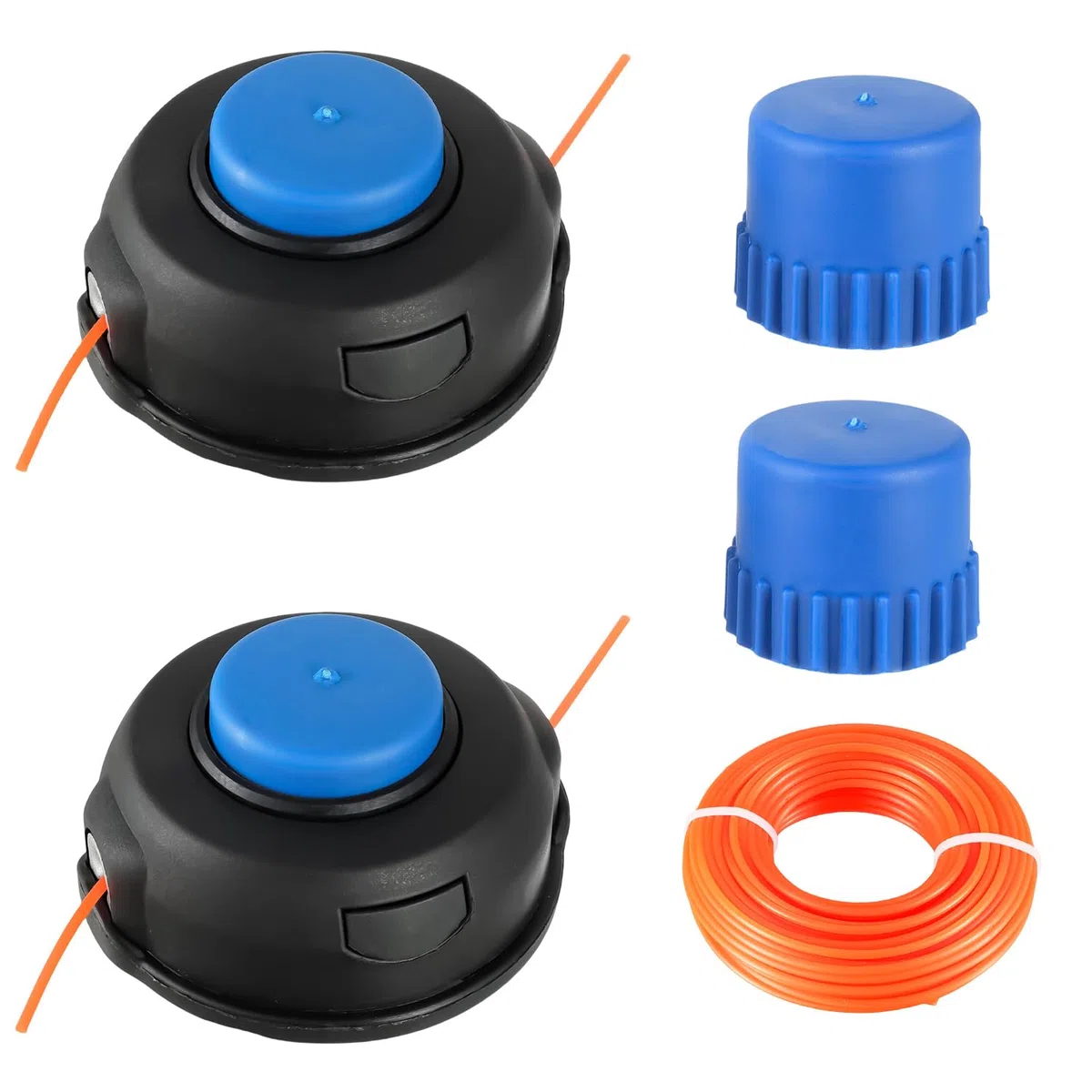 Lot de 2 Tête de Bobine T25 de Rechange M10 x 1,25 mm pour Husqvarna 966674401 122LDX 124L 125L 125LDX 128L 128LD 128DJX avec Fil Universel de 15 m et 2,4 mm et 2 Boutons de Rechange