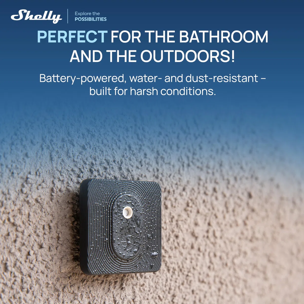 Shelly BLU H&T ZB Noir – Capteur de température et d’humidité Zigbee et Bluetooth, Thermomètre, Hygromètre connecté, Protection IP54, Pile 2 ans, Actualisation 1 min, Alertes Shelly app