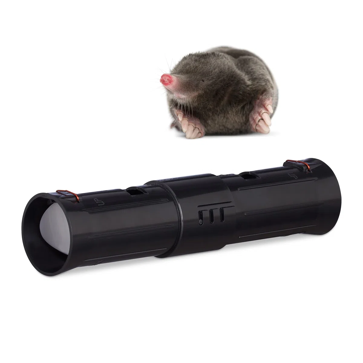 Relaxdays Piège à Taupe, Lot de 5, Tunnel piège Vivant défense Animale Lutte Anti Taupe piège Tube Plastique 2 Ouvertures, Noir