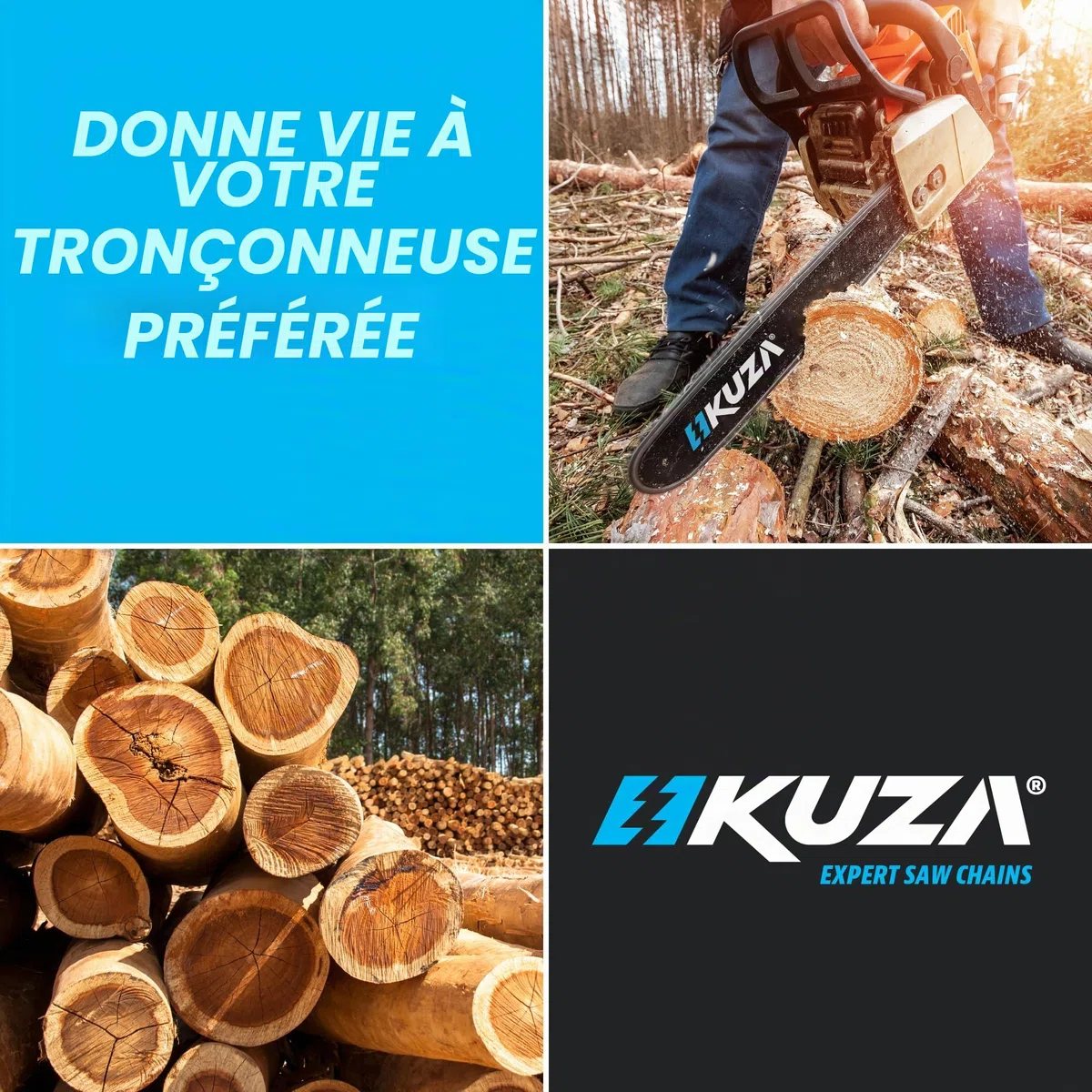 Chaîne de tronçonneuse de qualité supérieure - 35 cm - 3/8" - LP .050" - 1,3 mm - 52 TG - Convient pour Husq va rna 120i, 135, Echo CS-310, RY3714, Ma ki ta XCU11Z, EGO, POULAN (3 chaînes)