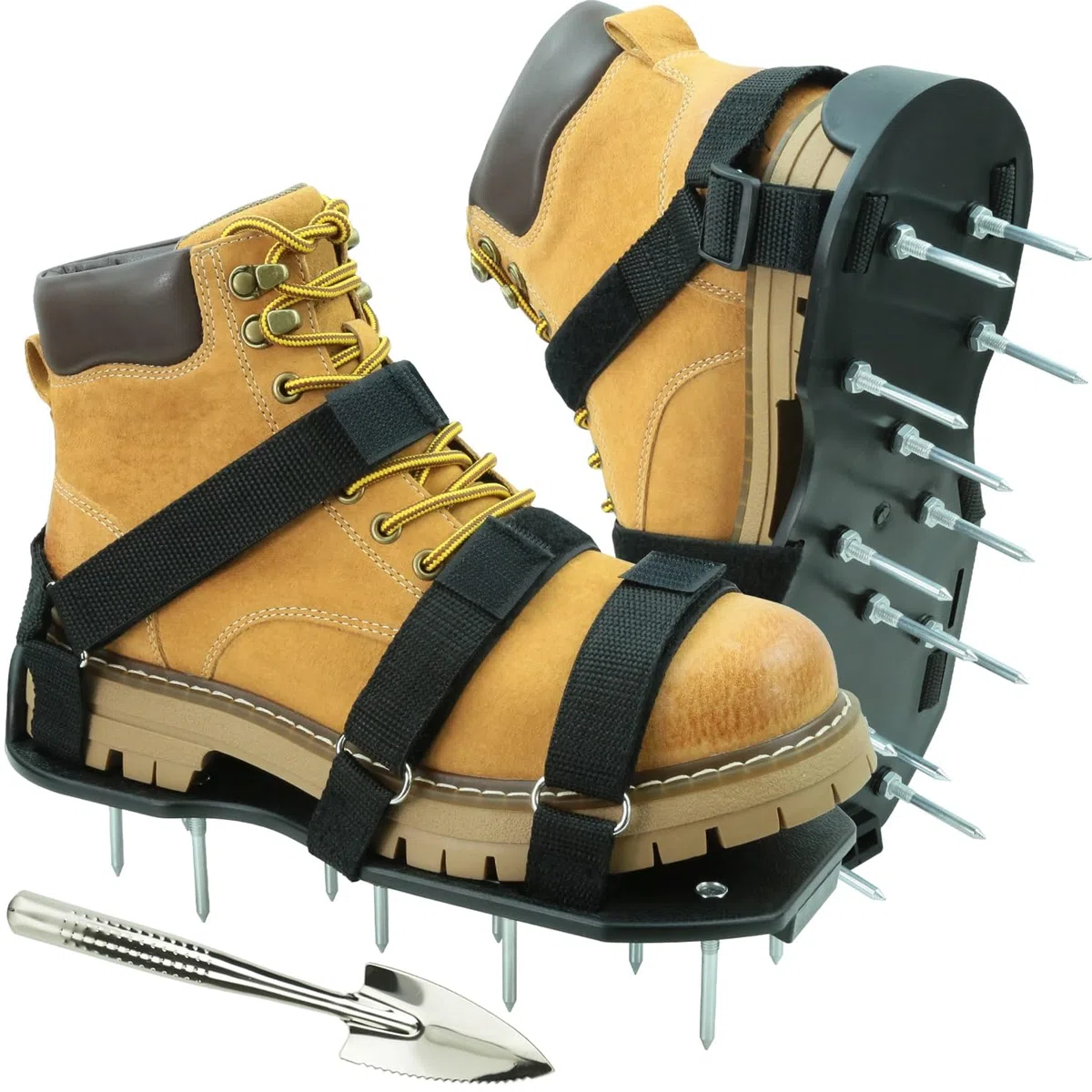 Aérateur Pelouse Chaussure, HSLighting Installation Gratuite, Chaussures À Gazon pour Aérer Efficacement avec Ongles, Idéal pour L’Entretien De Votre Pelouse, Chaussures À Ongles Scarificateur Gazon