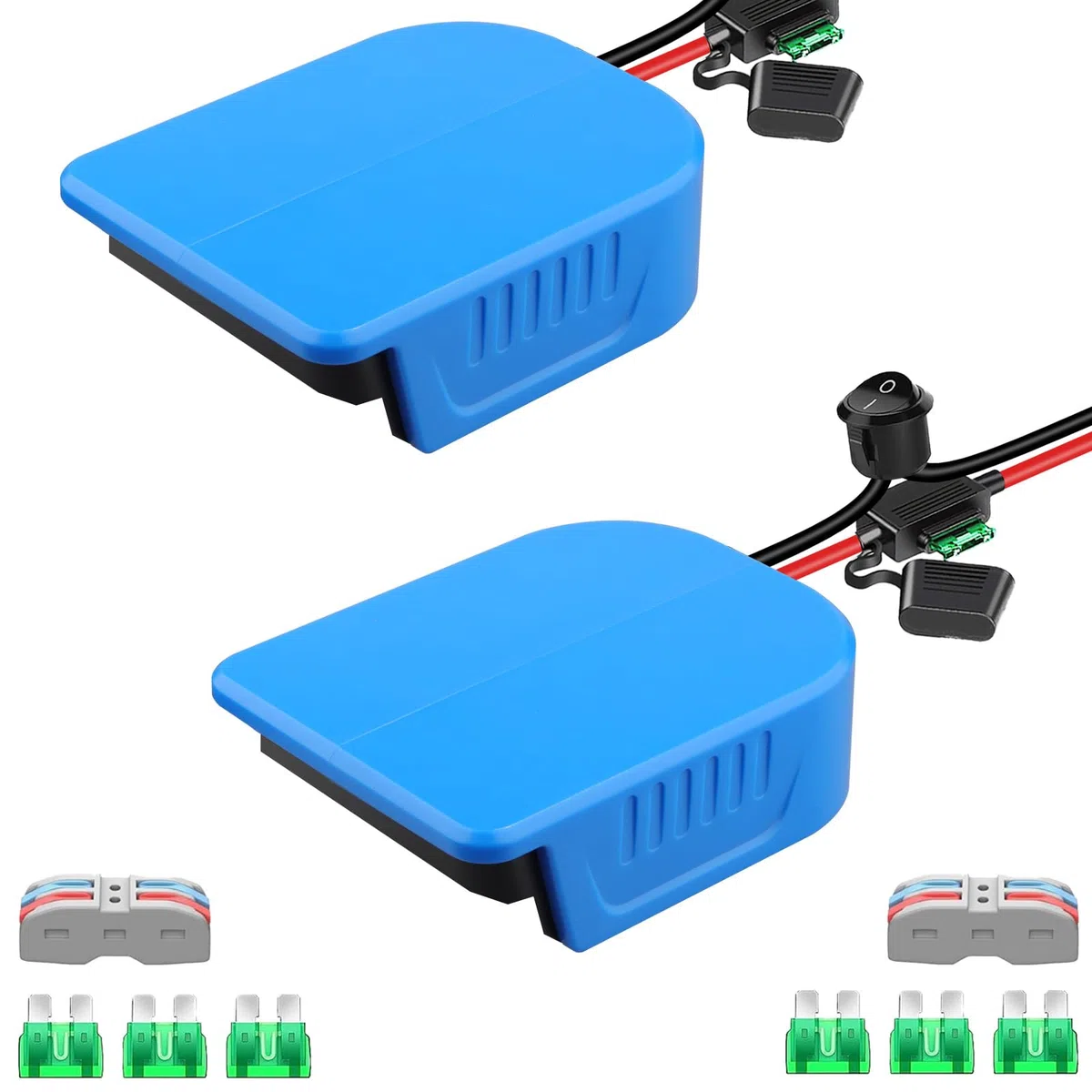 2 pièces d'adaptateur Power Wheel pour batterie Bosch 18 V GBA, convertisseur de chargeur DIY pour batterie Bosch Power Station, avec câbles de fils 14 AWG (batterie non incluse)