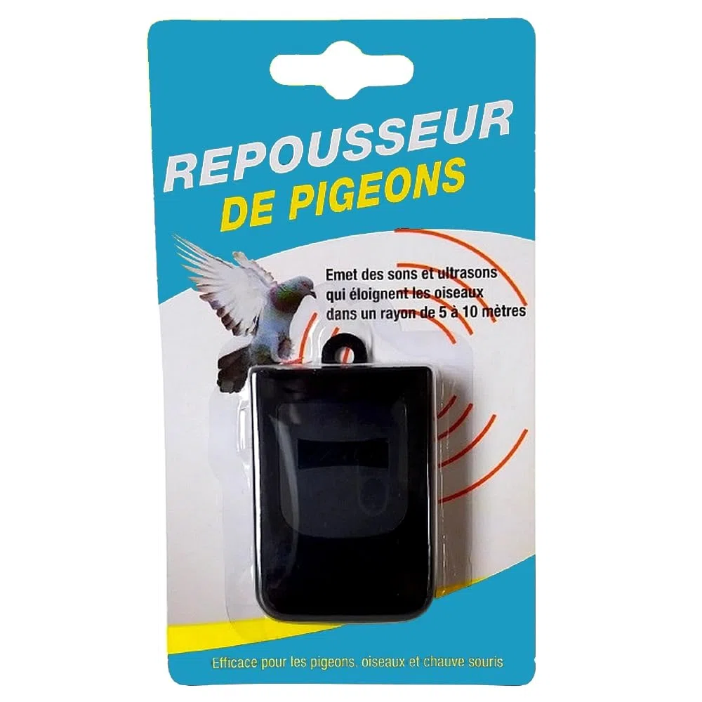Générique Repousseur Electronique Anti Pigeon à Ultrasons, à Piles, pour Oiseaux et Chauves-Souris