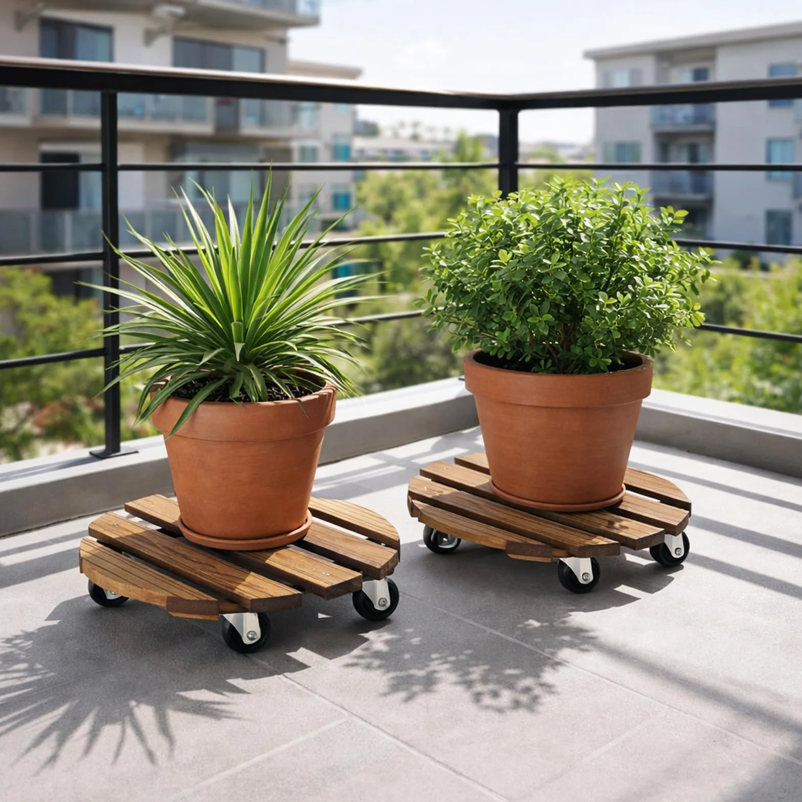 Chariot pour plantes YushengTai rond 30x30 cm, 2 pièces, chariot à roues pour fleurs rond, chariot à roues pour plantes capacité de charge 90 kg, chariot pour plantes d'extérieur, sous-pot de fleurs