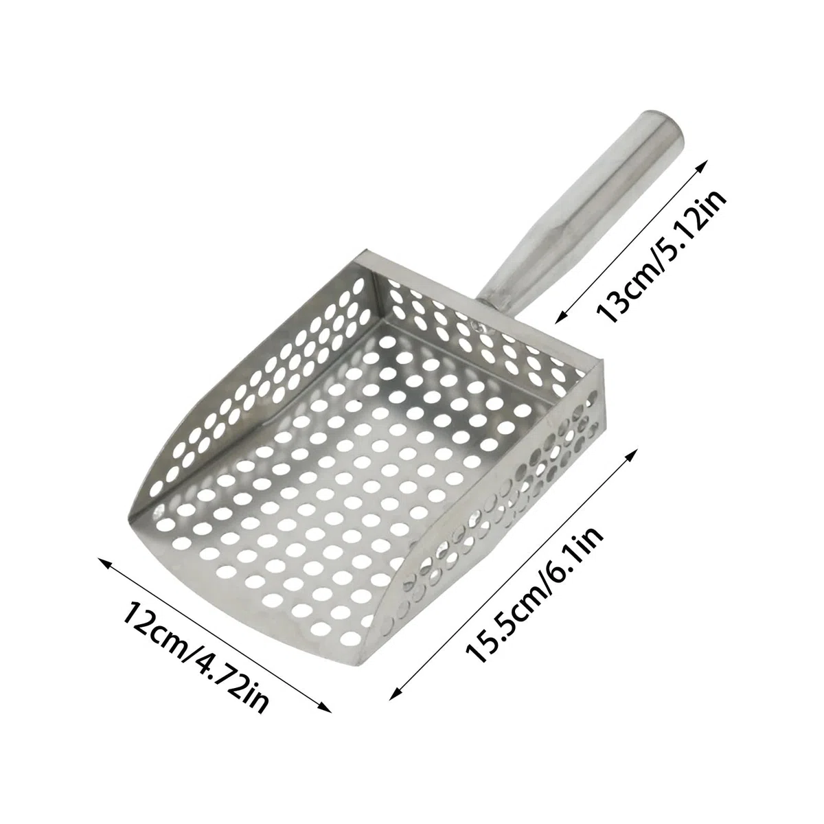 Râteau à sable, pelle à sable pour détection de métaux, tamis de plage en acier inoxydable robuste avec poignée, râteau et tamis pour la chasse au trésor et le peignage de plage (2)