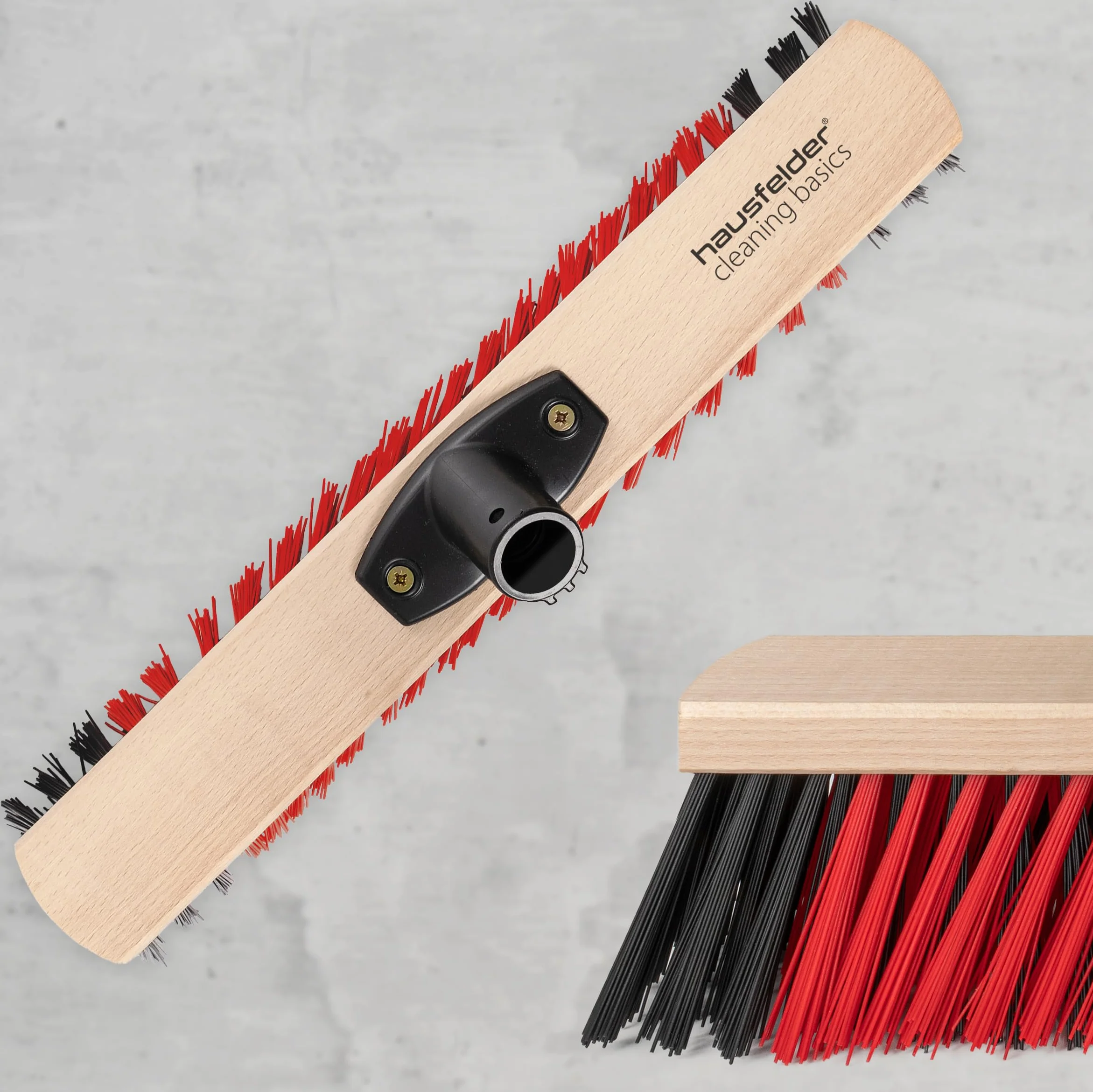 Hausfelder Balai Exterieur avec Manche, 40 cm - Cantonnier pour Terrasse et Jardin, Poil Dur