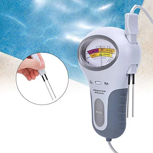 PH-mètre de Chlore, PH-mètre 2 en 1, Testeur de Niveau de Chlore CL2 avec Sonde, Testeur de qualité de L'eau Portable pour Piscine, Spa, Moniteur D'analyse de la qualité de L'eau
