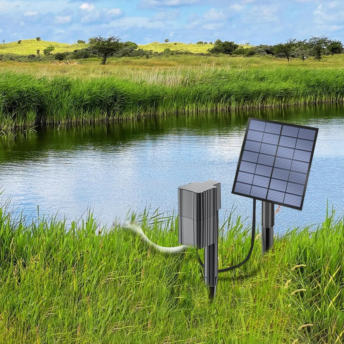 Aérateur de bassin professionnel à énergie solaire – Pompe à haute efficacité | Bulleur d'air réglable pour aquarium, kit de bulles , diffuseur d'oxygène, système de batterie de secours