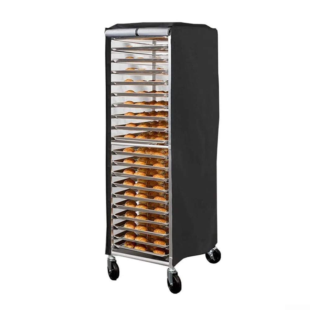 Yuanpgky Housse en polyester 420D avec fermeture éclair, design ventilé et rangement pliable compact pour pâtisserie commerciale ou à grande échelle - Noir, 59 x