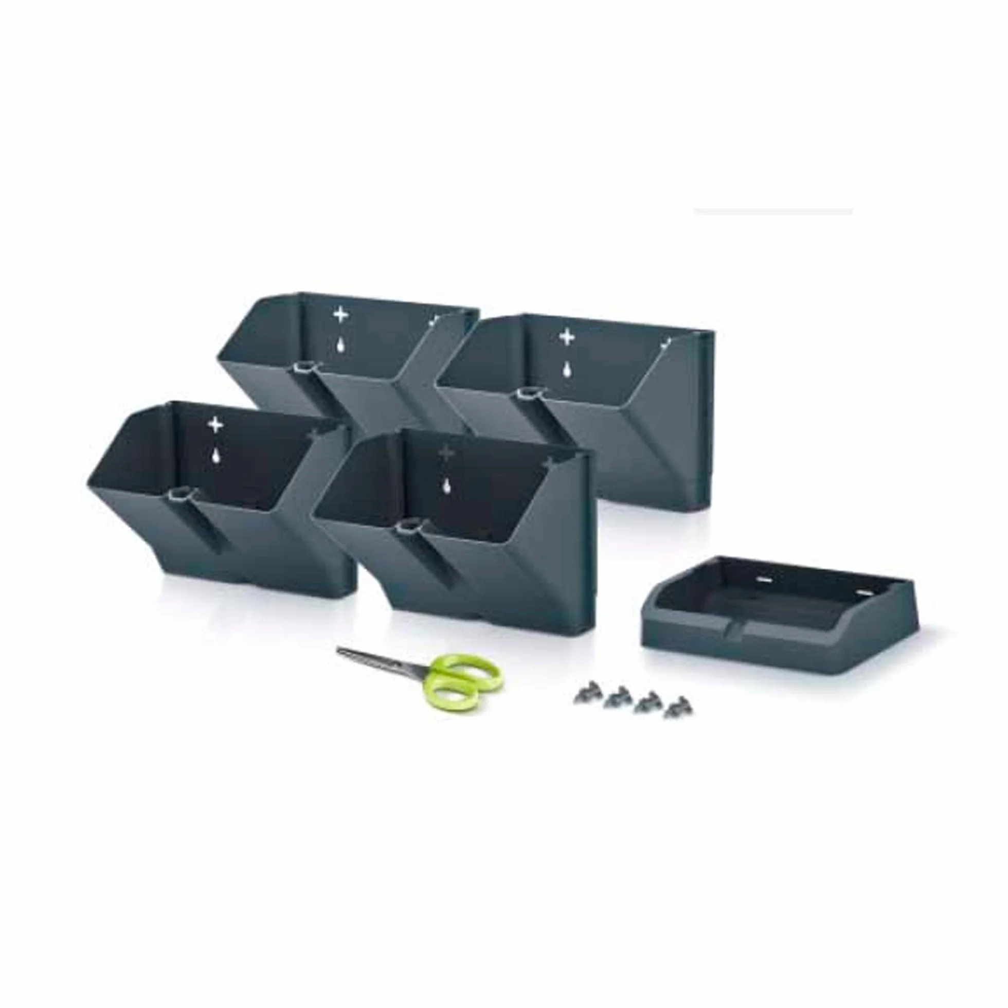 Jardinière verticale Prosperplast Mini Cascade en plastique de couleur anthracite 19,5 (L) x 11,4 (l) x 47,5 (H) cm avec ciseaux de jardinage