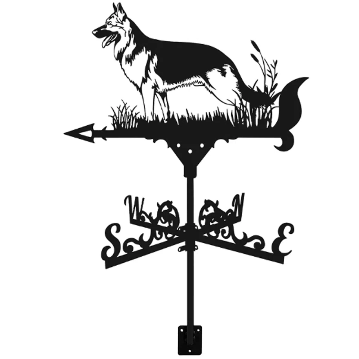 Girouette de toit décorative en forme d'animal - 33 x 55,9 cm - Indicateur de direction du vent pour cour, jardin, ferme, berger