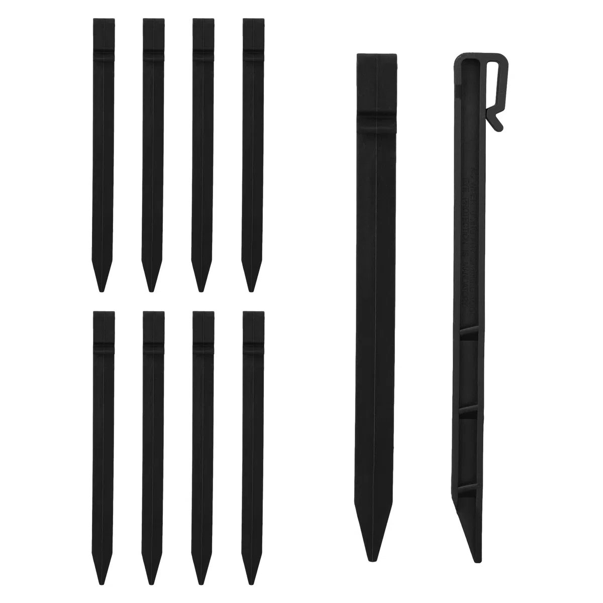 Lot de 50 piquets d'ancrage de bordure de jardin en plastique pour support de plantes - 25,4 cm - Noir - 24 cm