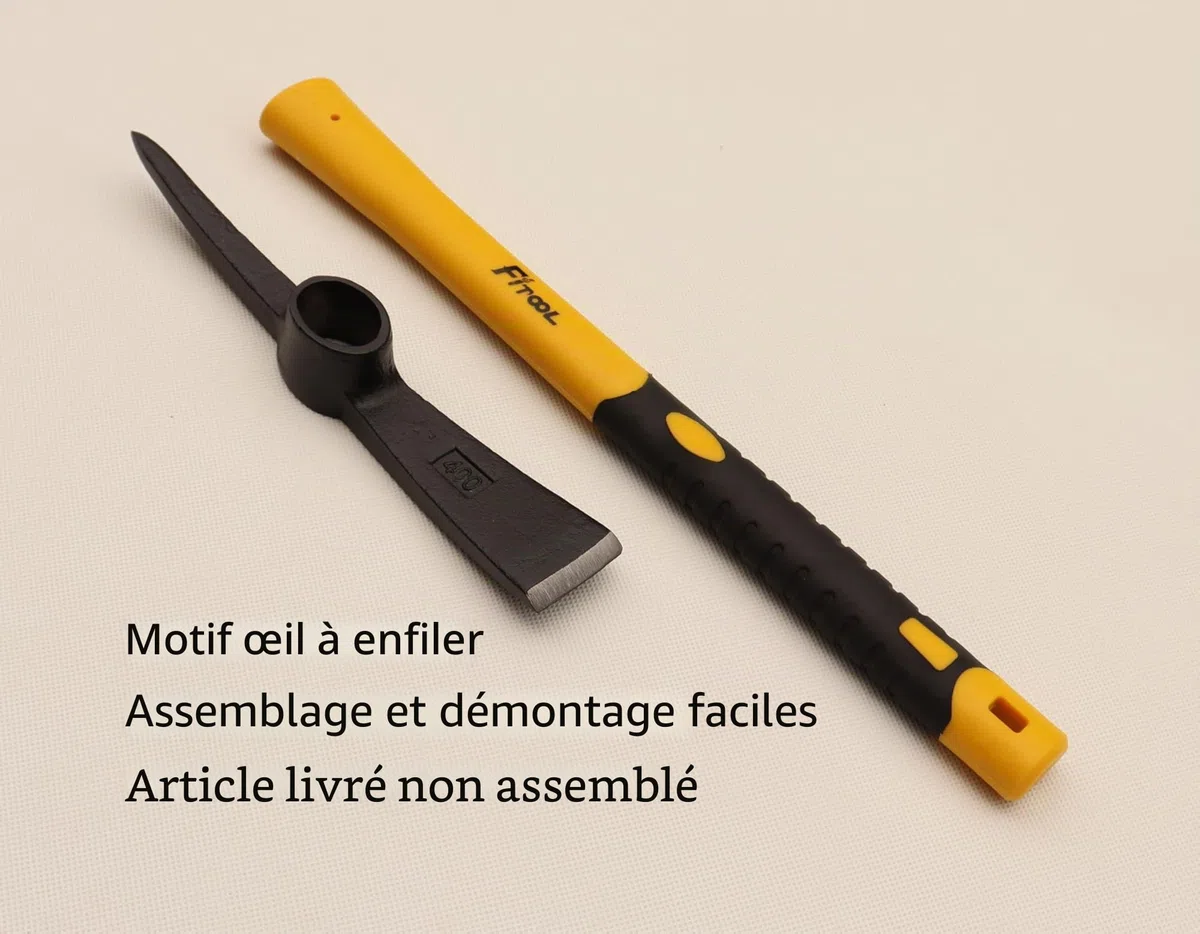 Forgé désherbage Mattock Hoe 15 Pouces, forgé par Marteau Complet, poignée en Fibre de Verre plastifiée, Mattock Pick 1.4lb