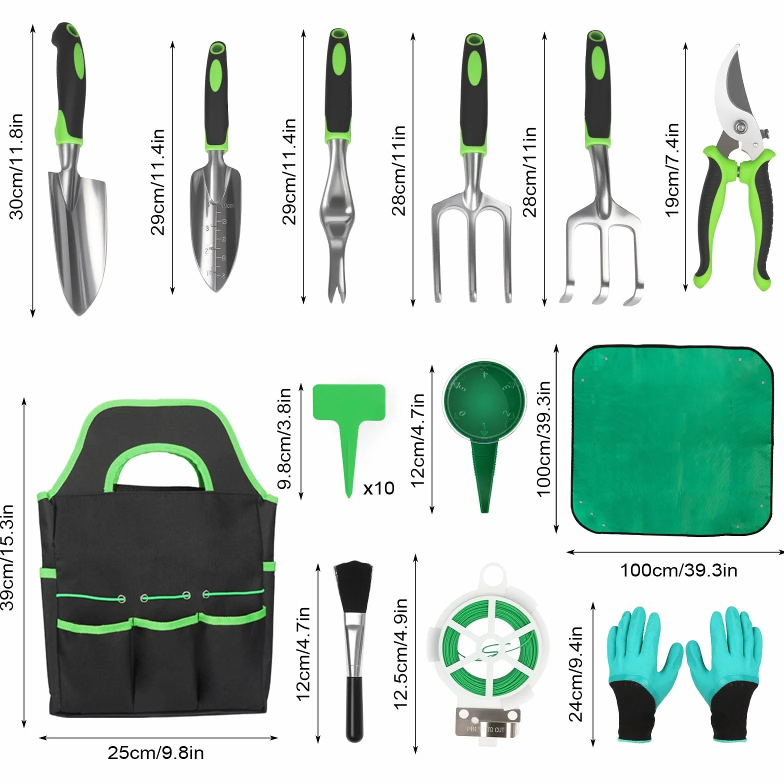 USHOP Ensemble d'Outils de Jardinage,Kit de Jardinage,Kit D'outils de Jardin,Outils Succulentes,Outils de Jardinage avec Sac de Rangement Durable,Cadeau de Jardin Idéal pour Les Femmes et Les Hommes
