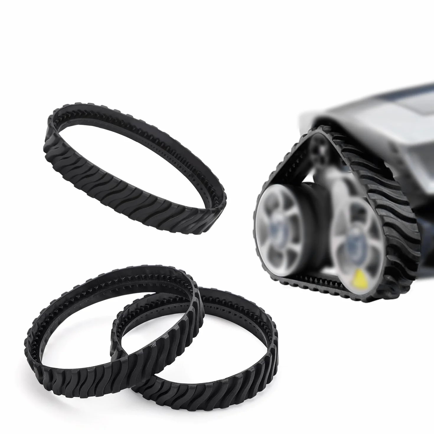 Gosknor Lot de 4 Chenilles Rechange pour Nettoyeur Piscine de Zodiac MX6 MX8 Elite, R0526100 Courroies en Caoutchouc Robustes pour Pneus Piscine