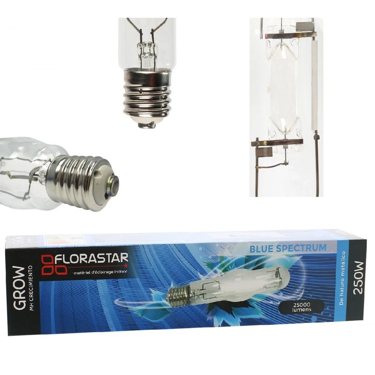 Ampoule MH 250W Spectre Bleu 6000K pour Croissance Végétative – Culot E40