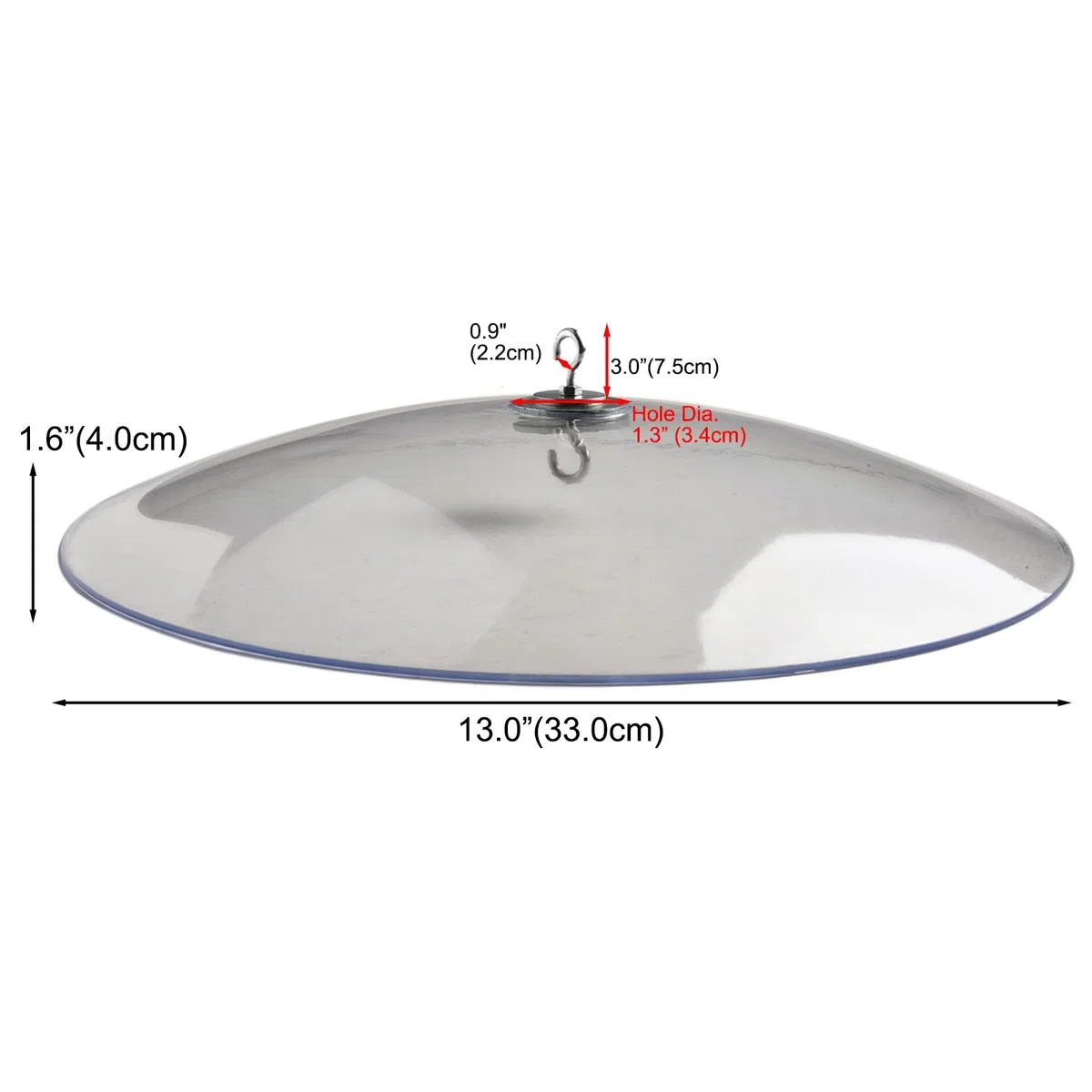 Mangeoires à oiseaux sauvages en plastique transparent pour déflecteur d'écureuil et protection contre les intempéries, 33 cm de diamètre